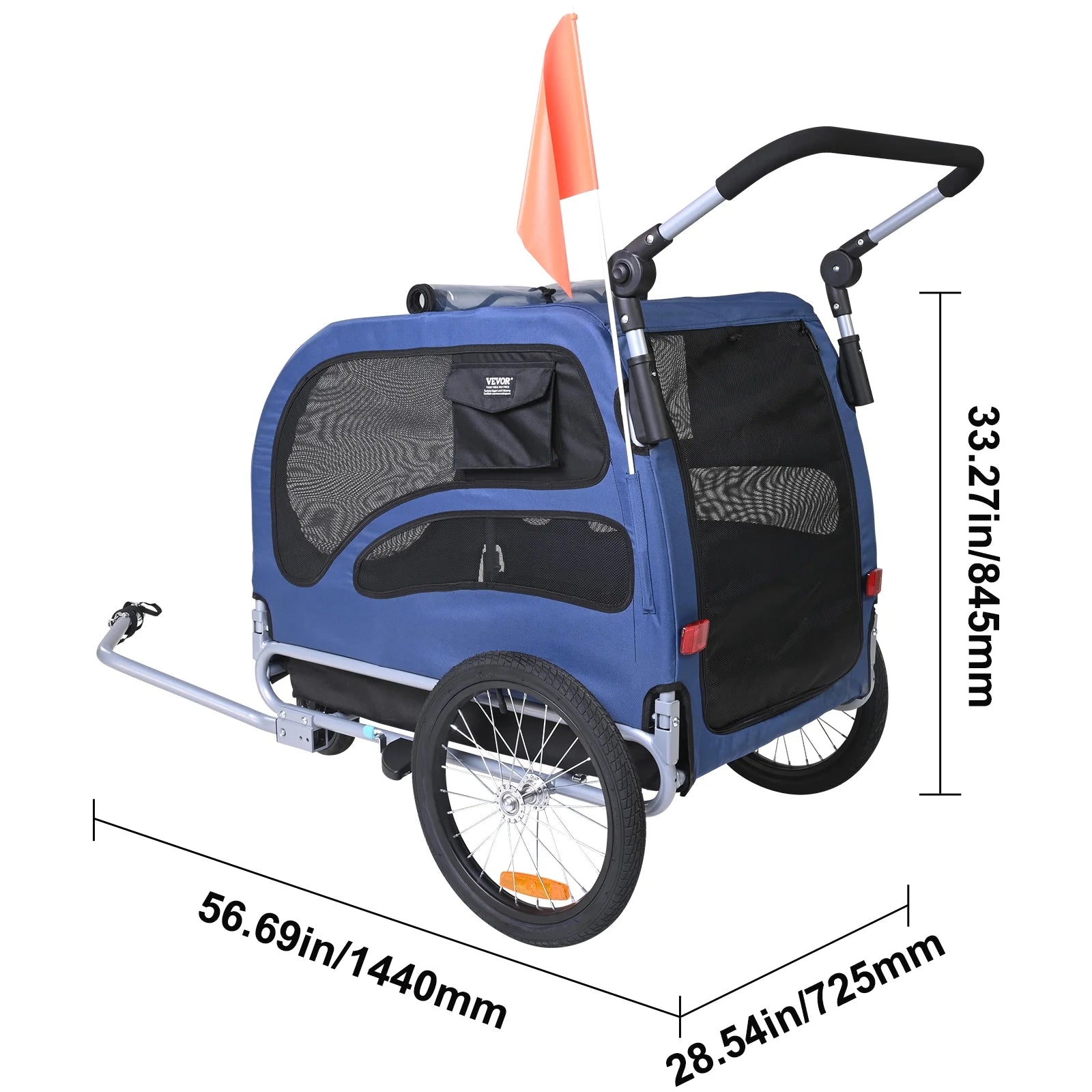 Pet Bicycle Trailer and Stroller, Water Resistant Bike Carrier Dogs and Cats