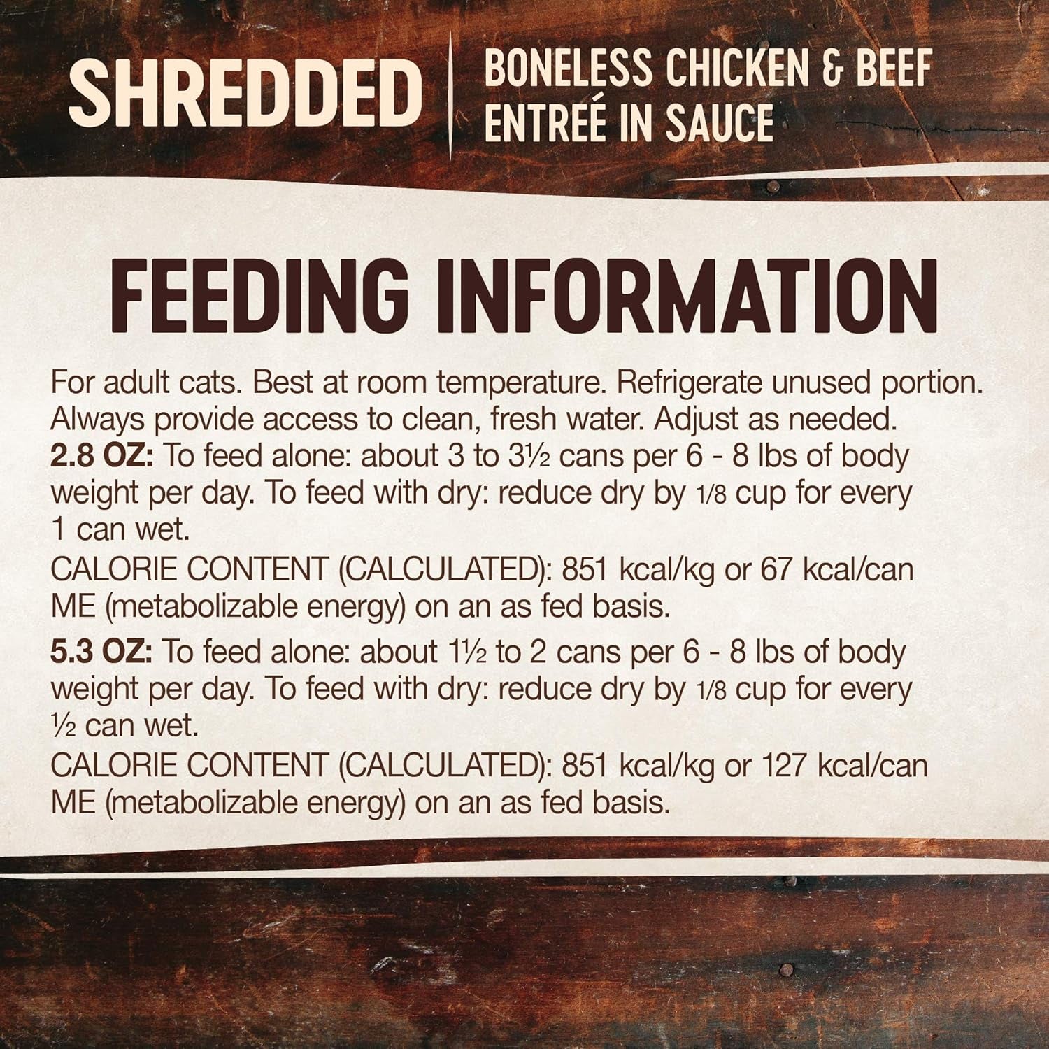CORE Signature Selects Shredded Adult Wet Cat Food, Natural, Protein-Rich, Grain Free, 2.8 Ounce, 12 Pack (Chicken & Beef Entree)