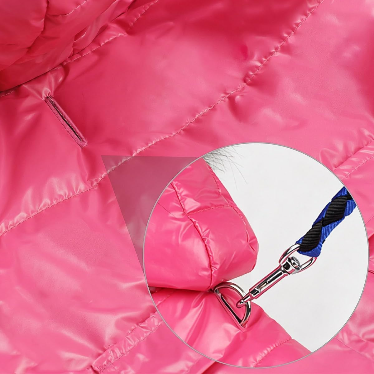 Dog Coat for Small Dogs, Warm Doggie Winter Jacket with Leash Hole, Small Dogs Puffer Jacket in Winter, Pink M