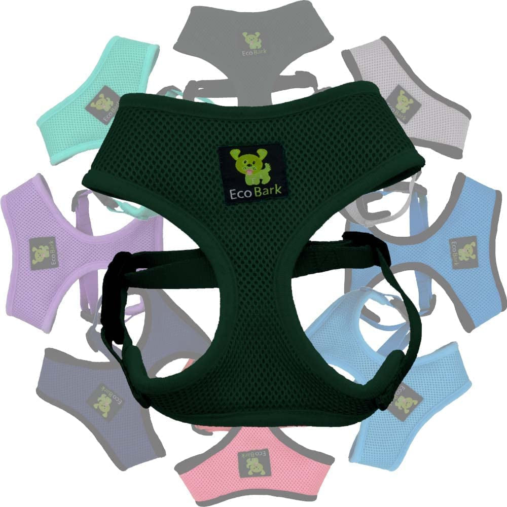 Dog Harness - Eco-Friendly Max Comfort Harnesses - Luxurious Soft Mesh Halter - over the Head Harness Vest- No Pull and No Choke for Small, Toy Breed, and Teacup Dogs (XS, Dark Green)