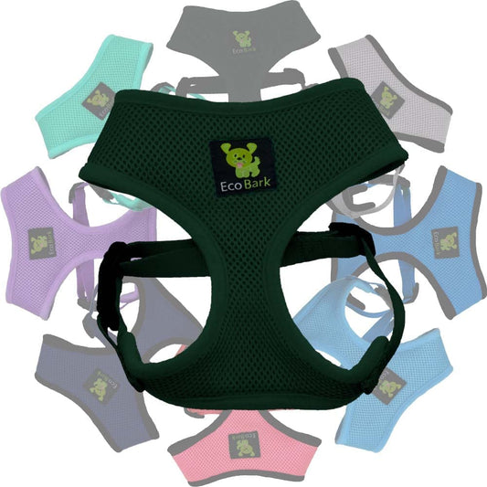 Dog Harness - Eco-Friendly Max Comfort Harnesses - Luxurious Soft Mesh Halter - over the Head Harness Vest- No Pull and No Choke for Small, Toy Breed, and Teacup Dogs (XS, Dark Green)