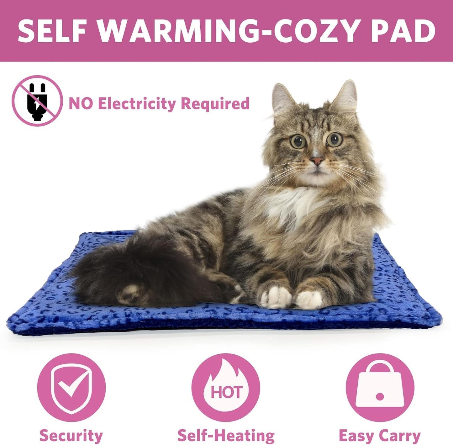 Self Warming Cat Bed, Super Soft Cat Dog Pet Bed, Super Soft Cat Dog Pet Bedthick Fabric, Double-Sided Usable Washable, Non Electric.