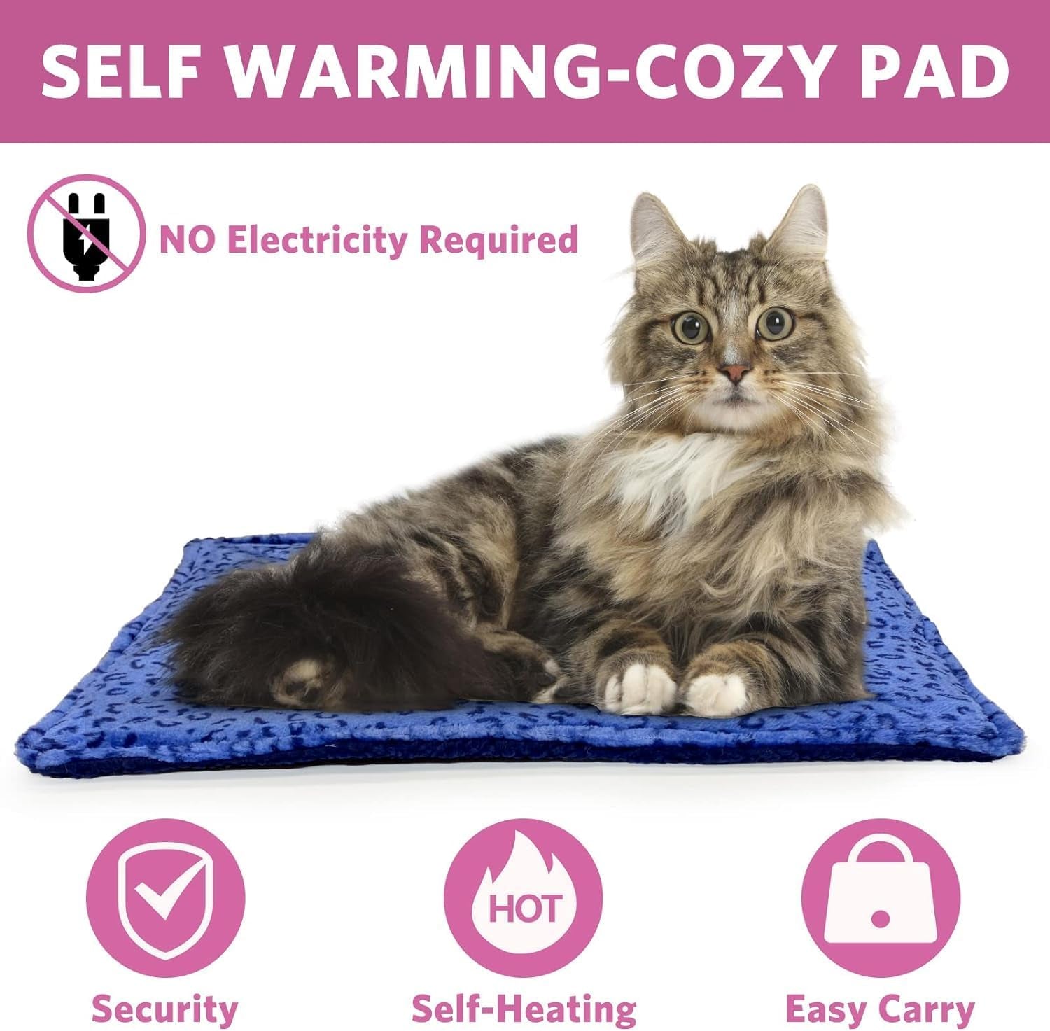 Self Warming Cat Bed, Super Soft Cat Dog Pet Bed, Super Soft Cat Dog Pet Bedthick Fabric, Double-Sided Usable Washable, Non Electric.