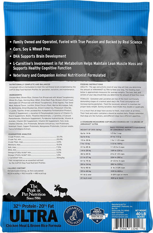 Original Ultra Formula Dry Dog Food, 32% Protein (Chicken & Brown Rice), 40-Lb Bag