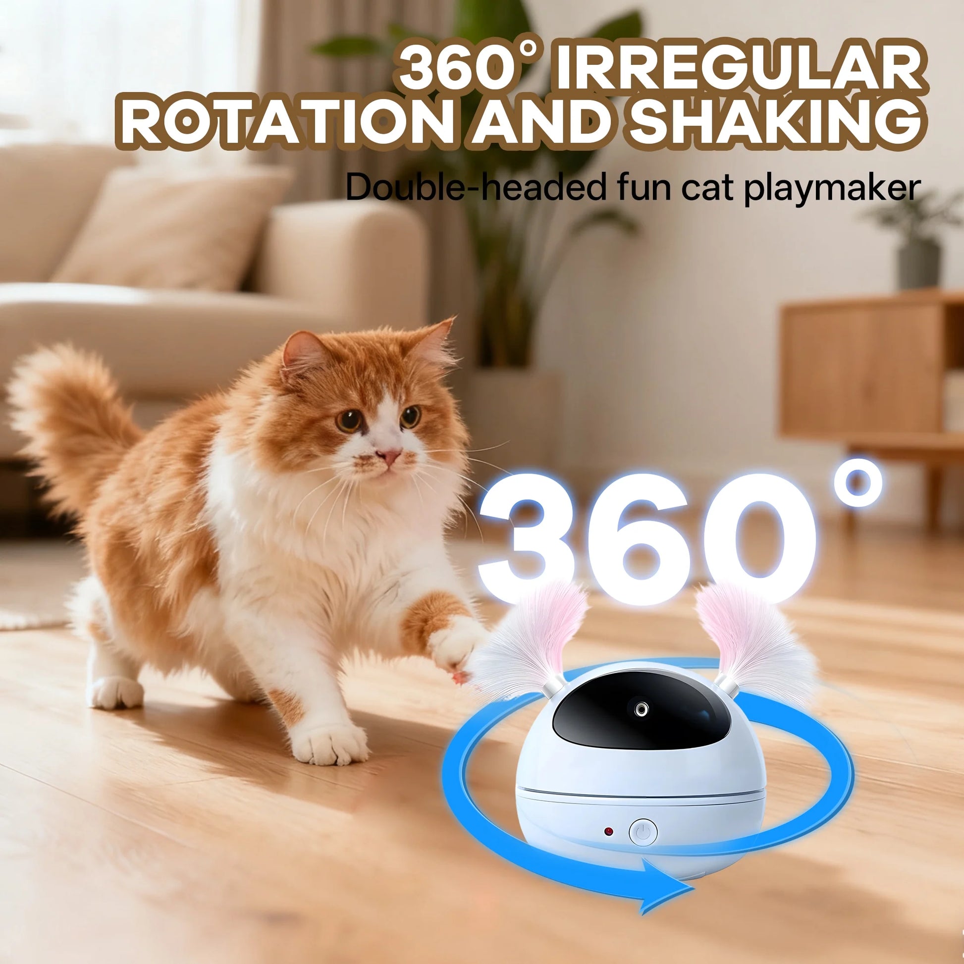 Interactive Cat Toys with Unique Roly-Poly Design, Automatic Lazer Pointer for Cat for Fun Indoor Play, Cat Gifts for Cat Owners and Their Pets, Blue