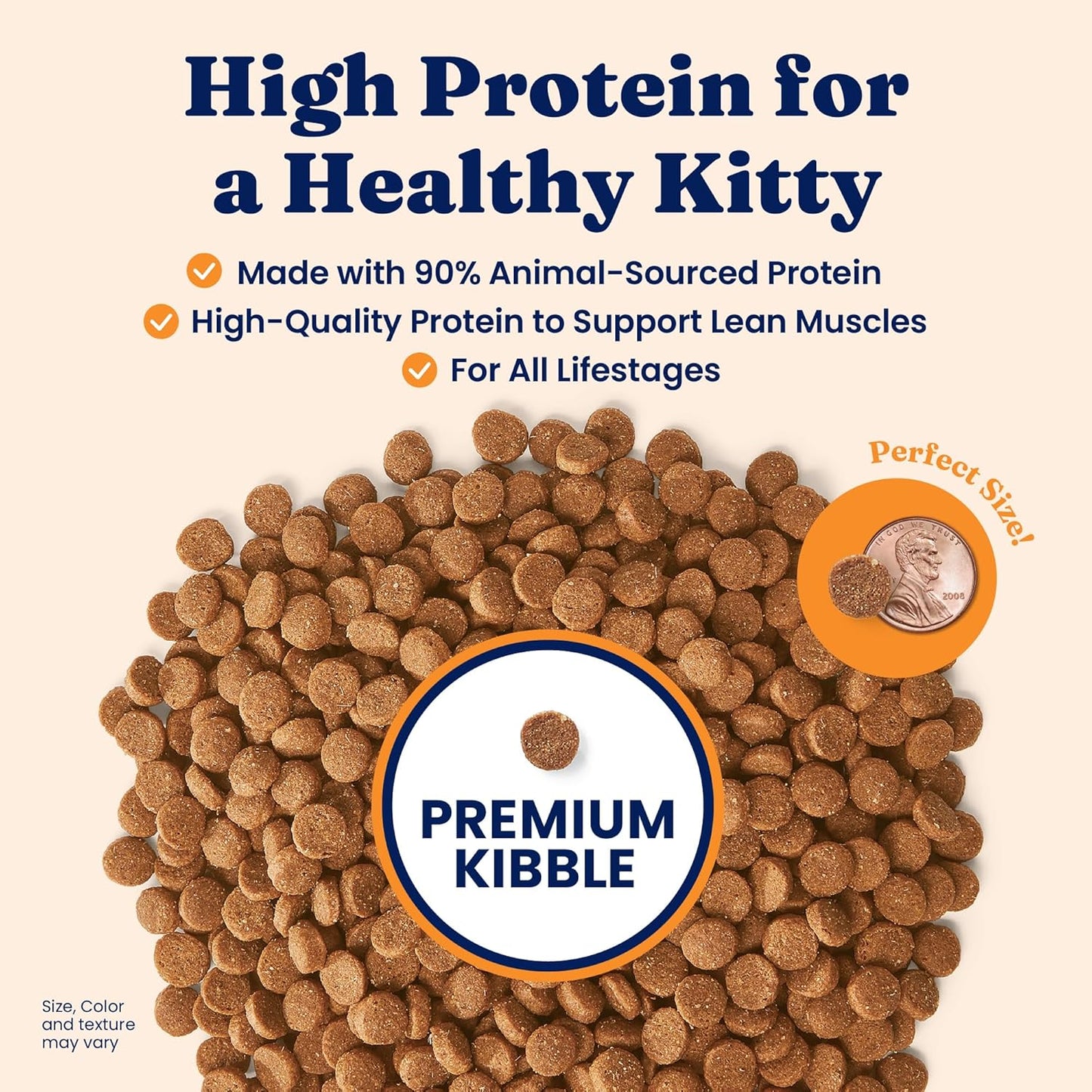 High Protein Dry Cat Food - Grain Free & Gluten Free Chicken Cat Dry Food W/Probiotics for Gut Health & Digestion - High Fiber & Omega 3 - Low Carb Superfood Kibble for Cats All Ages - 3LB