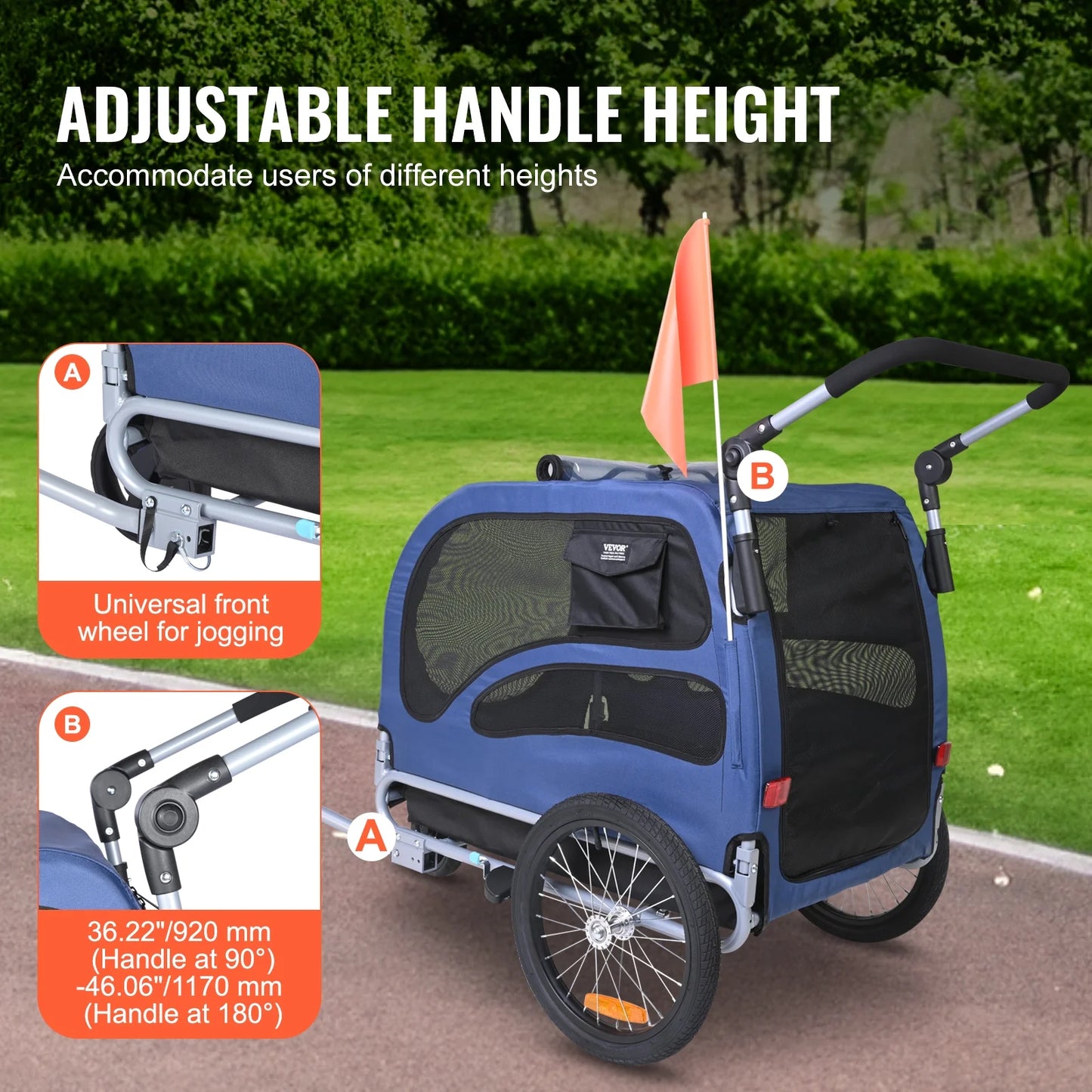 Pet Bicycle Trailer and Stroller, Water Resistant Bike Carrier Dogs and Cats
