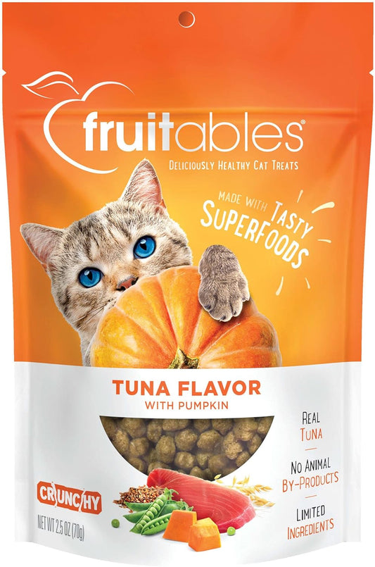 Cat Treats, Healthy Treats for Cats, Low Calorie and Packed with Protein, Crunchy Biscuits, No Wheat, Corn or Soy, Made with Real Tuna and Pumpkin, 2.5Oz