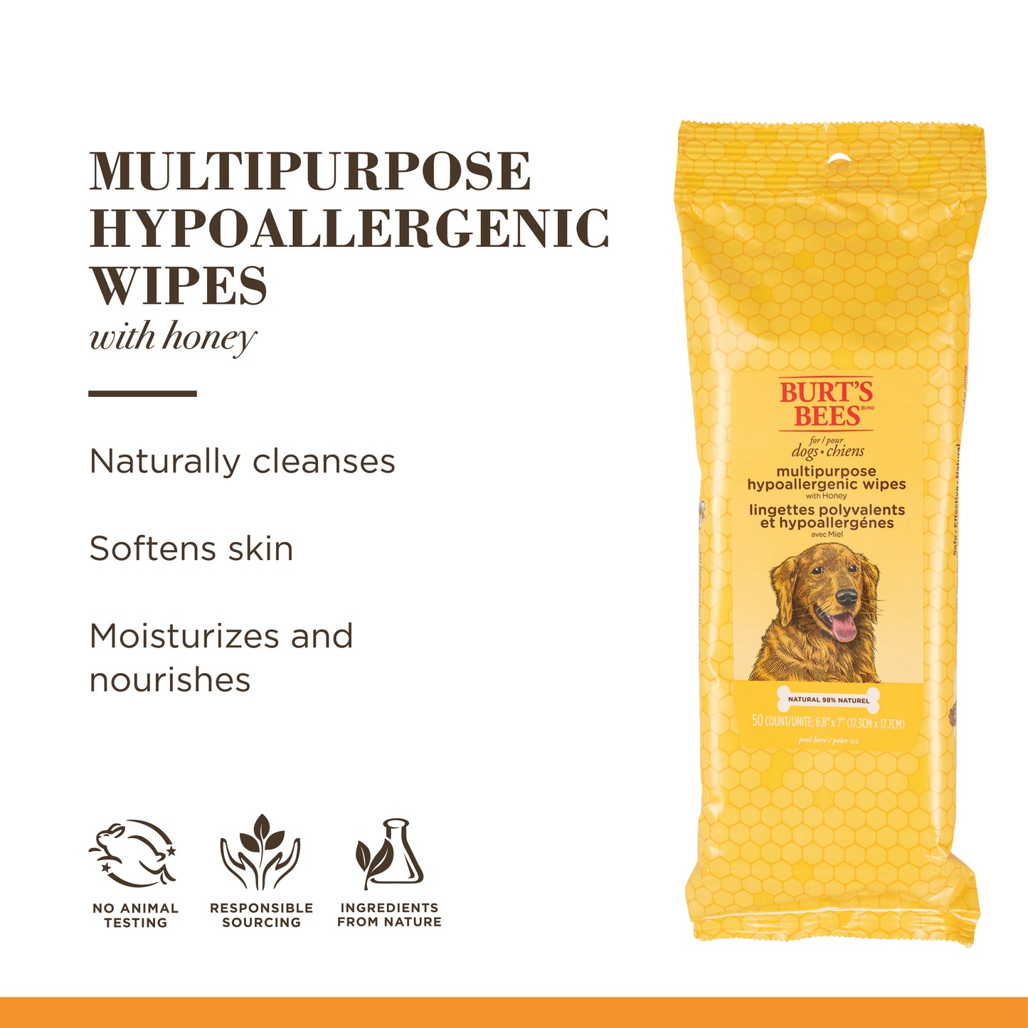 for Dogs Hypoallergenic Multipurpose Wipes 50 Ct.