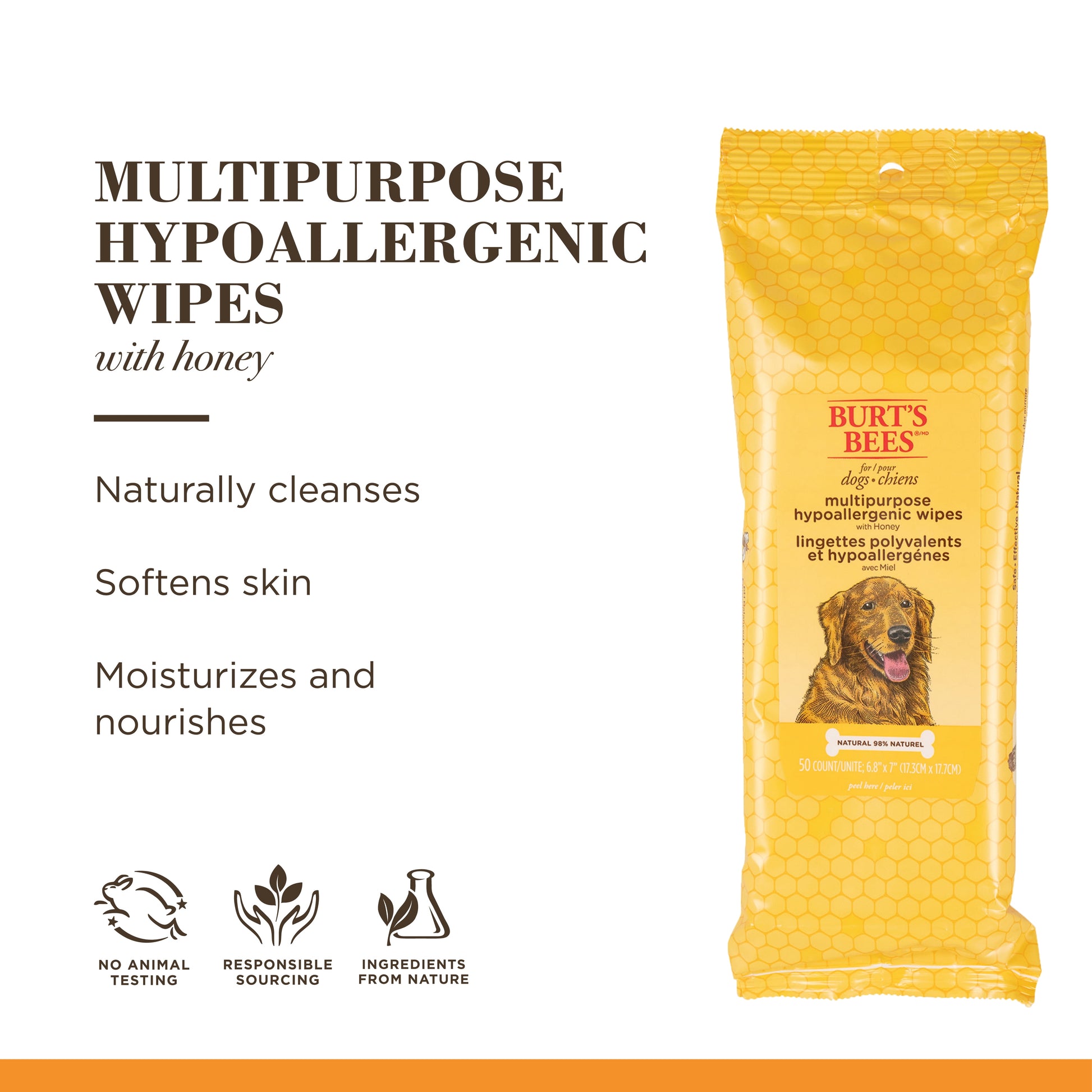 for Dogs Hypoallergenic Multipurpose Wipes 50 Ct.
