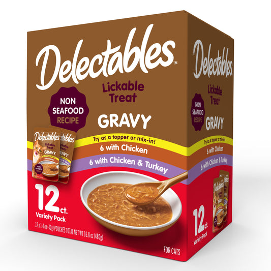 Hartz  Gravy Lickable Wet Cat Treats Variety Pack, 12 Count