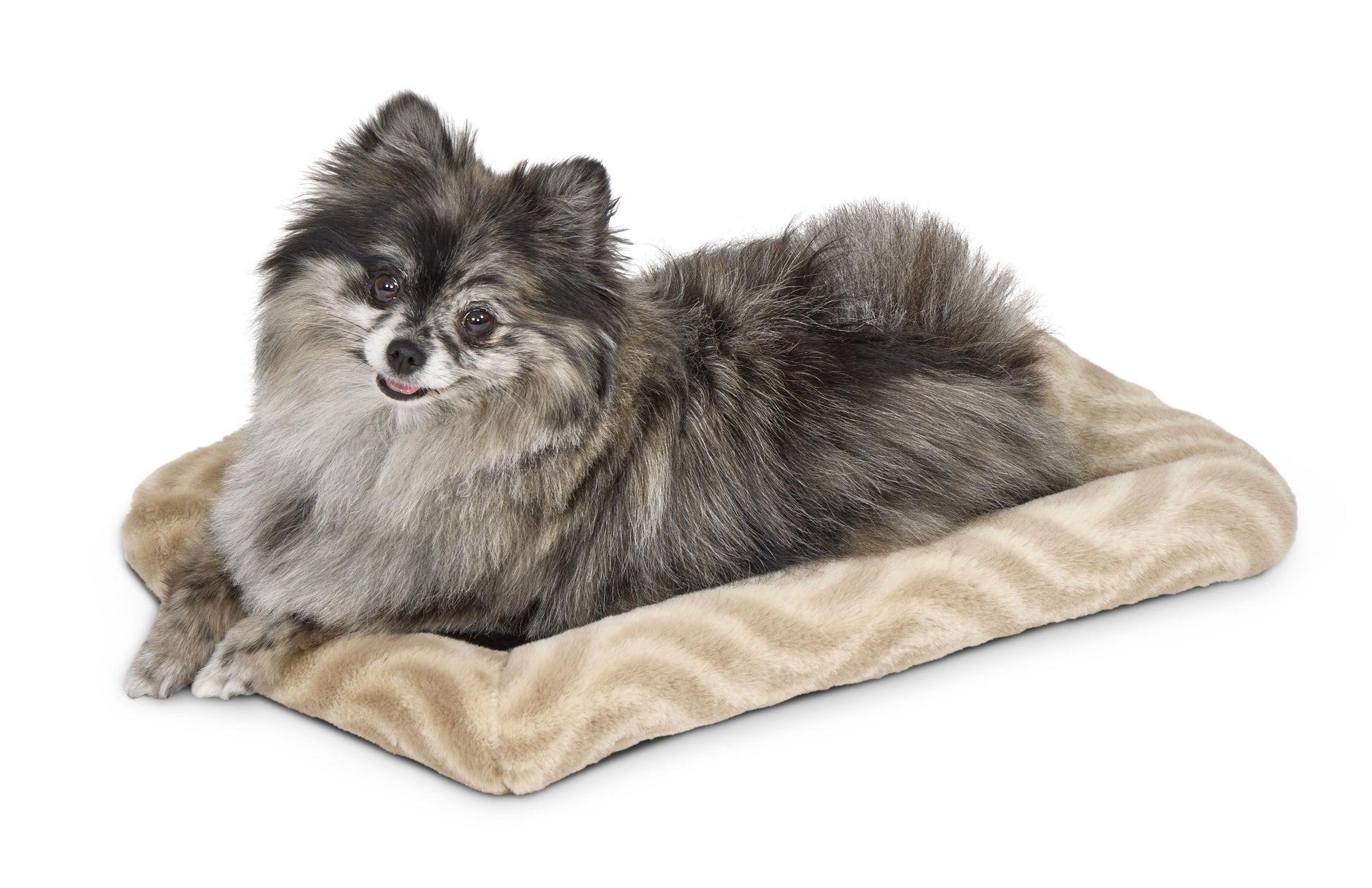 18Inch Tan Wave Pet Bed for Small Dog/Cat with Slip Resist Bottom