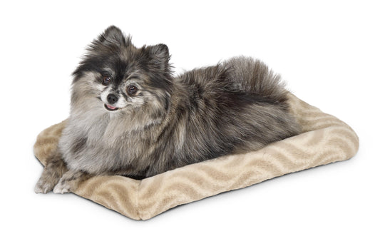18Inch Tan Wave Pet Bed for Small Dog/Cat with Slip Resist Bottom
