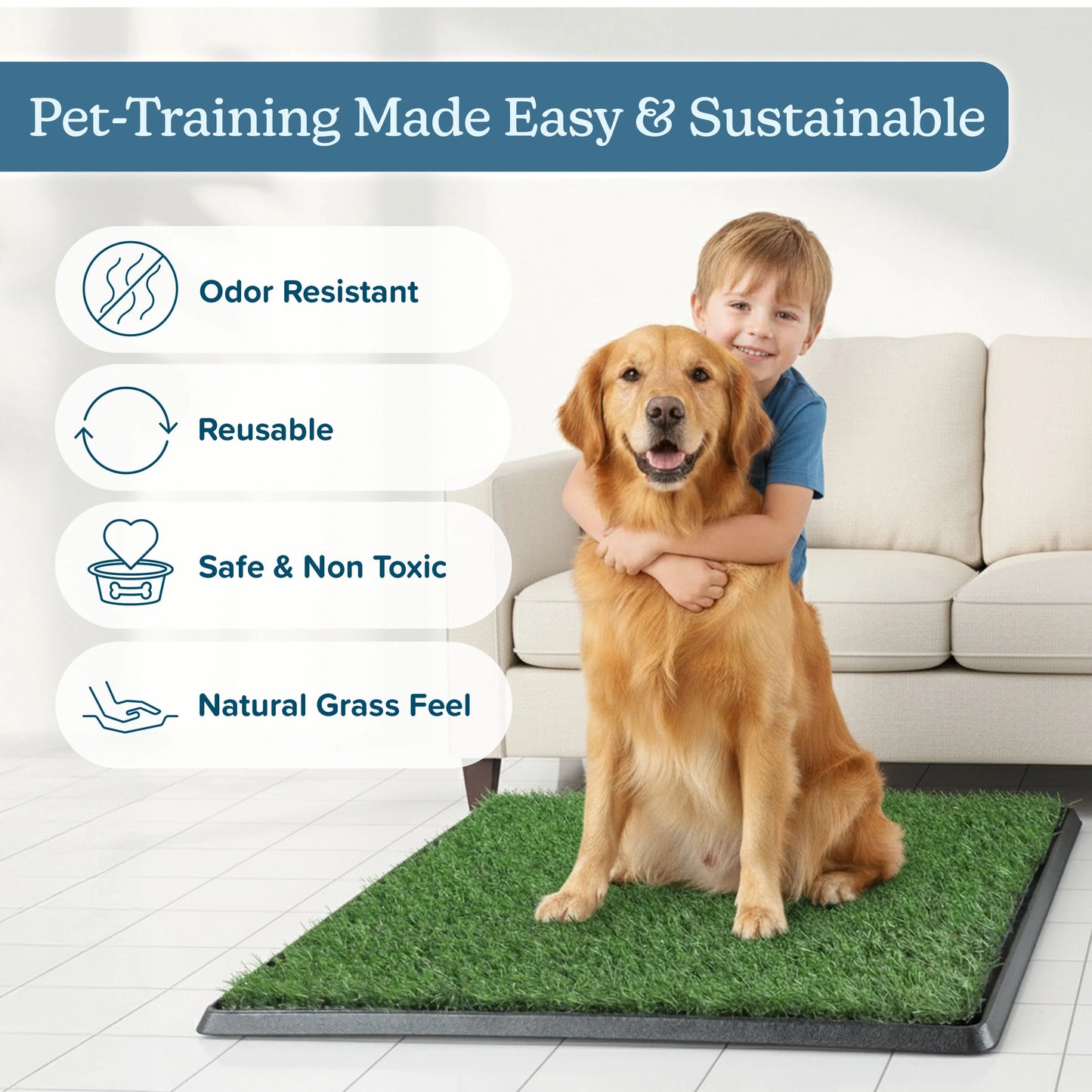 Set of 3 Replacement Turf Grass Pee Pads - Puppy Essentials