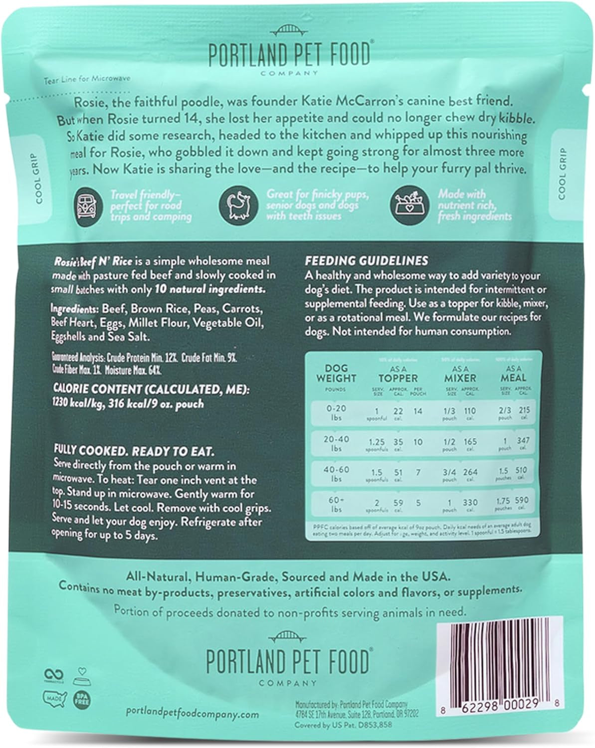 Fresh Dog Food Pouches - Human-Grade Toppers Wet Pet Meal & Mixers - Small & Large Breed Puppy & Senior Dogs - Gluten-Free, Limited Ingredient Salmon & Beef - 8 Pack Variety