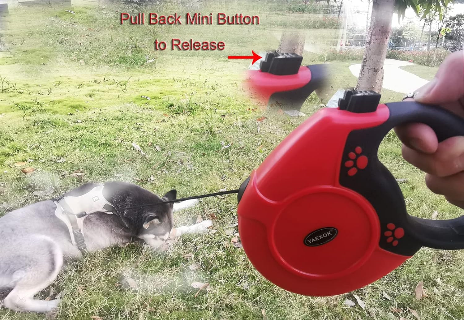 Heavy Duty Retractable Dog Leash 26Ft,Pet Long Walking Leashes Leads for Small Medium Large Dogs Doggie up to 110Lbs (Red)