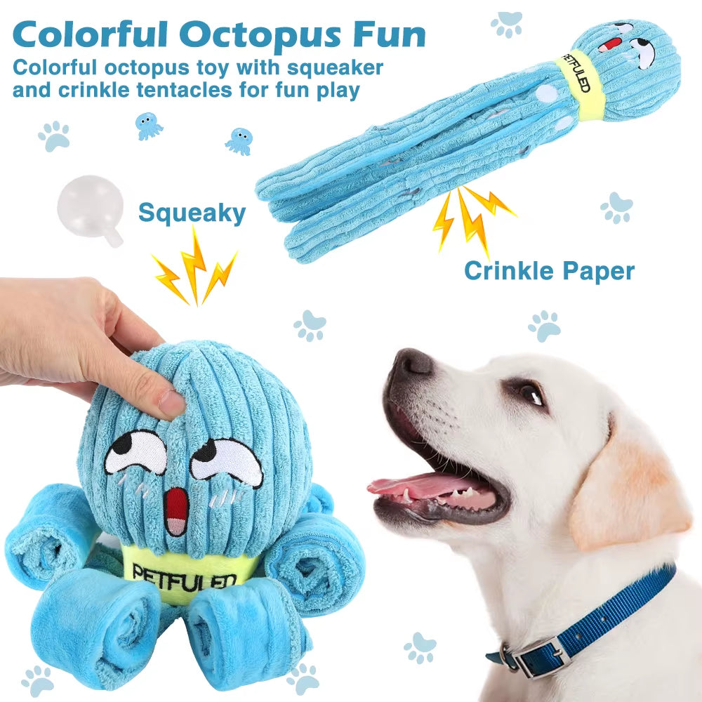 Valentine'S Day Dog Snuffle Toy Dog Plush Octopus Toys, Dog Puzzle Games Interactive Puppy Toys Chew Toys Slow Feeding Games