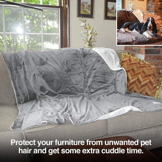 Premium Dog & Cat Blanket | Ultra Soft Pet Blanket Available in Plush or Quilted; 2 Colors (Grey; Brown) | Perfect for Small Dogs & Large Dogs