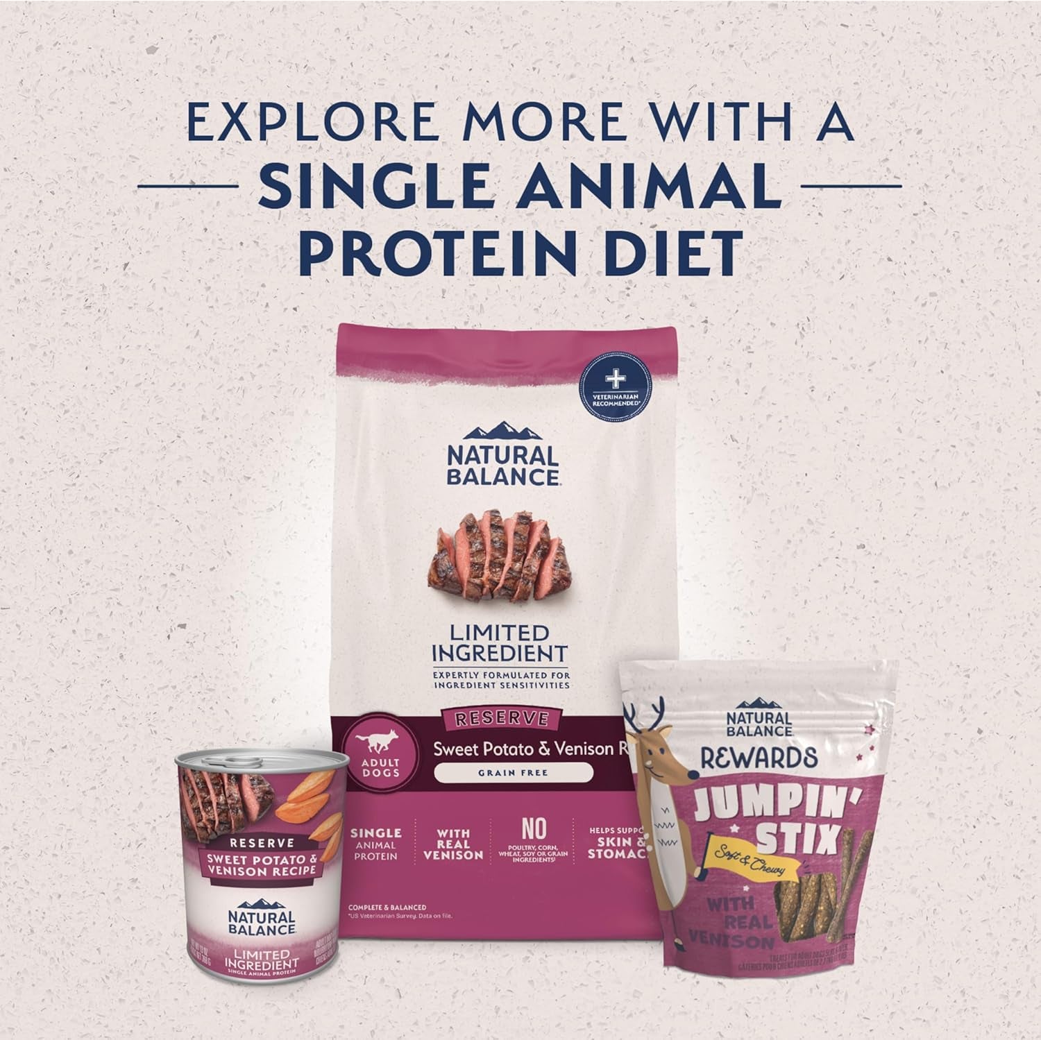 Limited Ingredient Adult Grain-Free Dry Dog Food, Reserve Sweet Potato & Venison Recipe, 4 Pound (Pack of 1)
