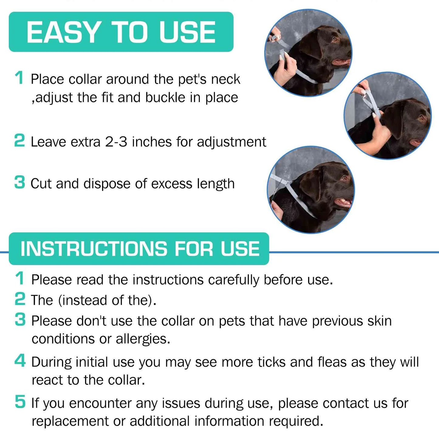 Collar for German Wirehaired Pointer and Other Large Size Sporting Dogs. Waterproof & Adjustable.