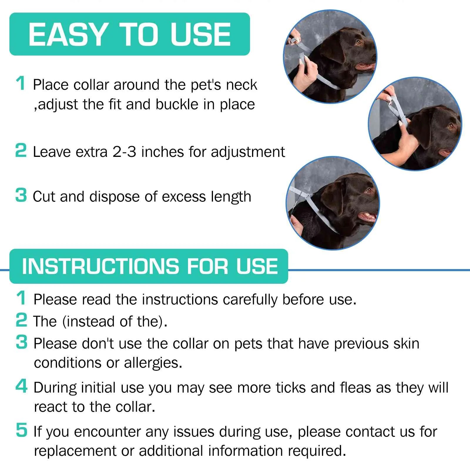 Collar for German Wirehaired Pointer and Other Large Size Sporting Dogs. Waterproof & Adjustable.