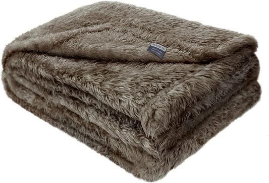Fluffy Fleece Dog Blankets,Warm Soft Fuzzy Pets Blanket for Puppy,Small,Medium,Large Dogs and Cats,Plush Pet Throws for Bed,Couch,Sofa,Travel(24X29 Inch, Taupe)