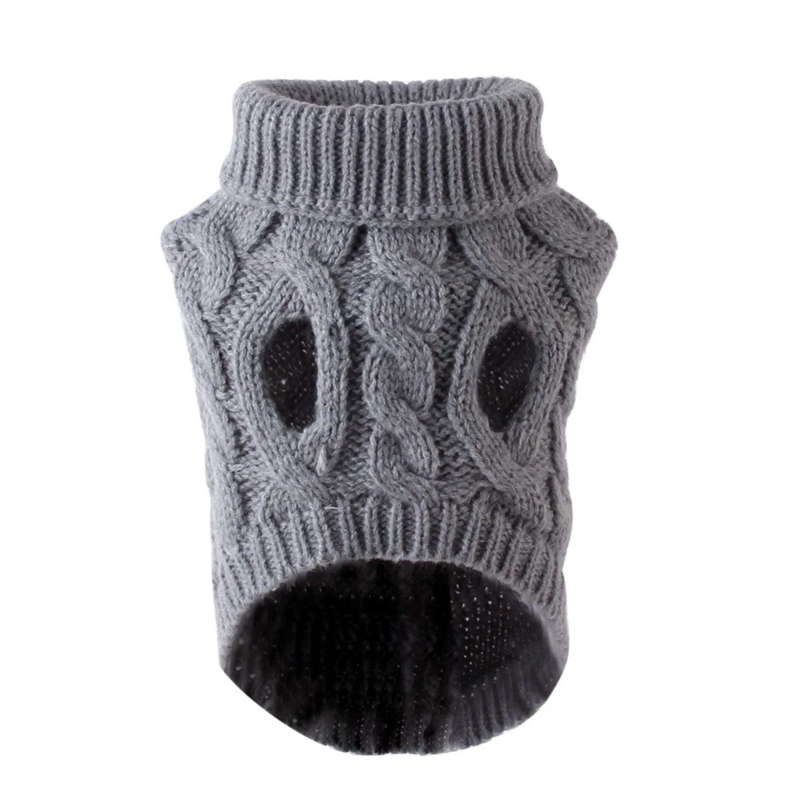Small Dog Sweater Warm Pet Sweaterclassic Cable Knit Dog Sweaters for Small Dogs Girls Boys,Cat Dog Sweater Clothes Coat Apparel for Small Dog Puppy Kitten Cat (Medium,Gray)