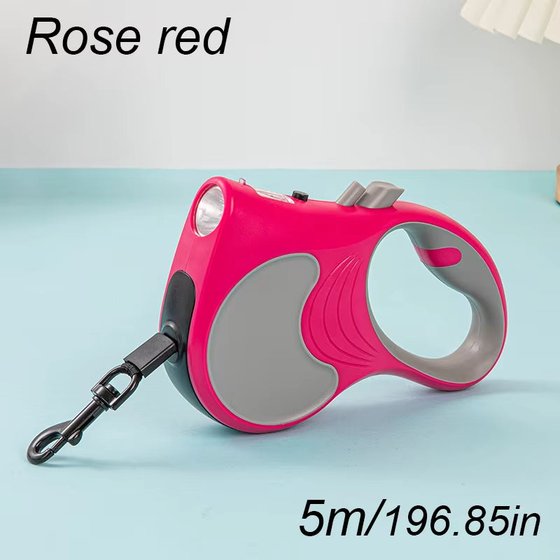 5M Dog Leash for Small Dogs Cat with Lights for Small Medium Large Dogs Cats Automatic Retractable Durable Pet Supplies
