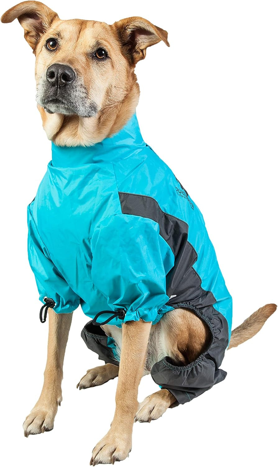 TOUCHDOG 'Quantum-Ice' Full Body Bodied Adjustable and 3M Reflective Pet Dog Coat Jacket W/ Blackshark Technology, Medium, Ocean Blue, Grey