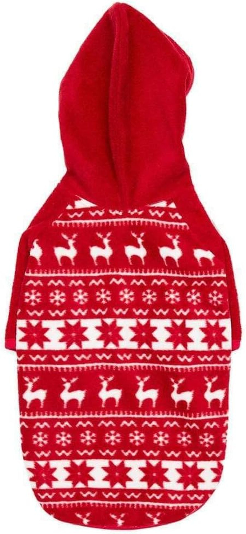 Ugly Christmas Sweater Hoodie, Soft Reindeer Snowflake Dog Clothes, Holiday Dog Christmas Sweater, 12" Hoodie for Small Puppy, Match Family Outfit, Award Winning