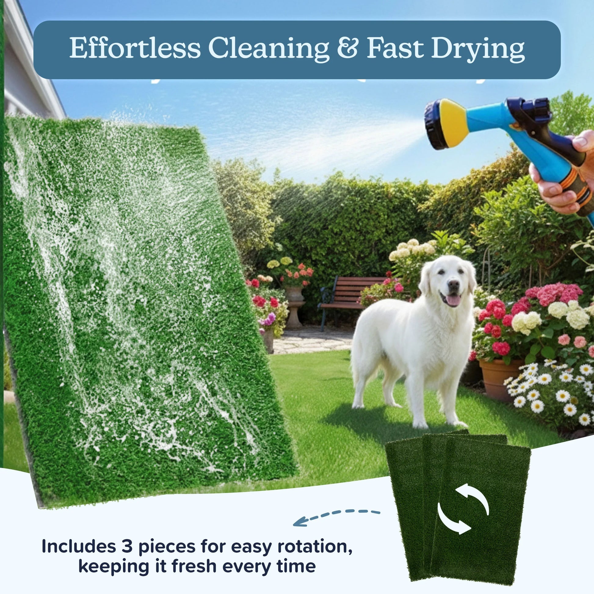 Set of 3 Replacement Turf Grass Pee Pads - Puppy Essentials