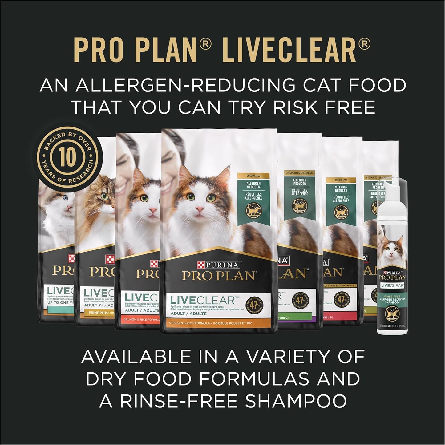 Liveclear Senior Cat Food 7+ Cat Allergen Reducer Prime plus Chicken and Rice Formula - 5.5 Lb. Bag