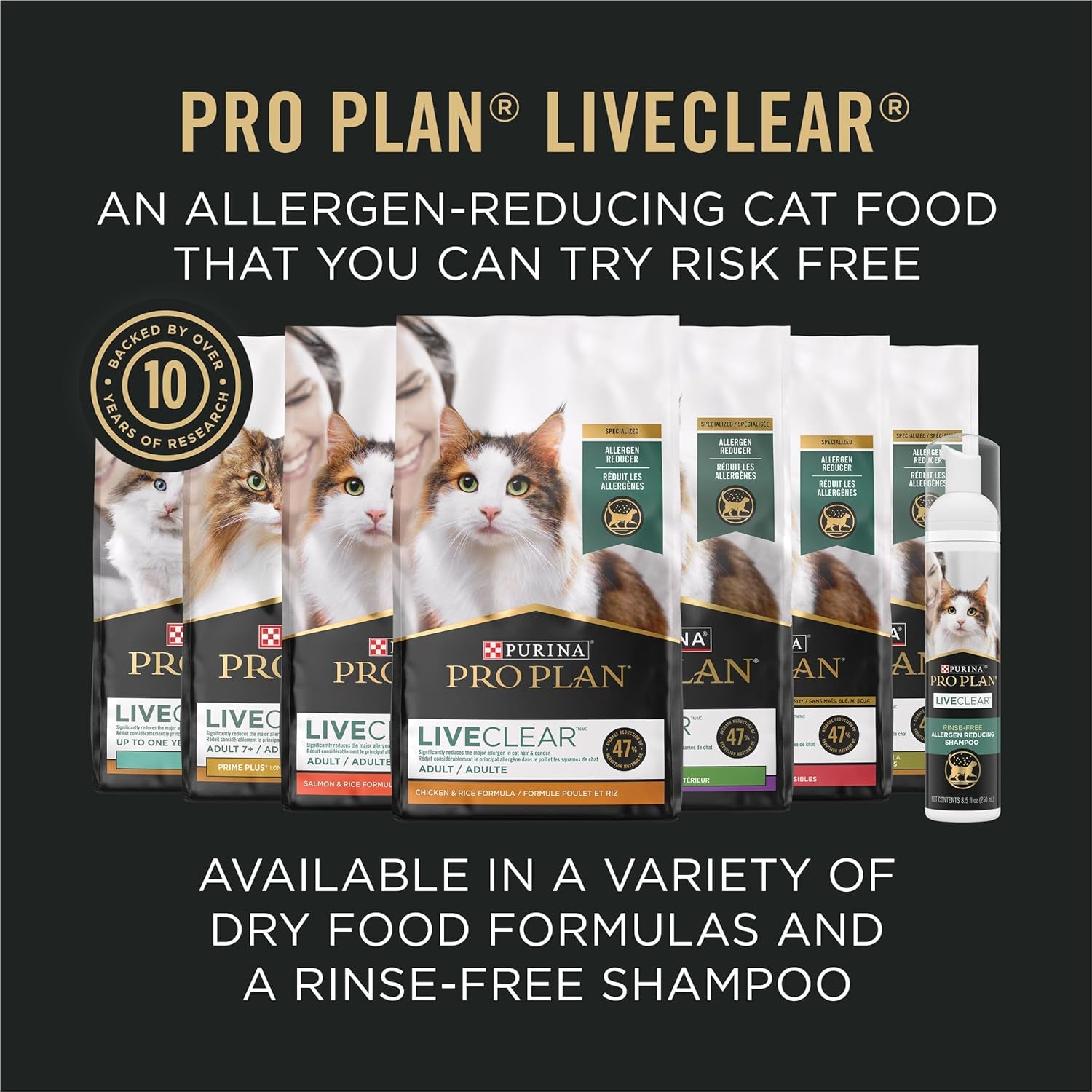 Liveclear Senior Cat Food 7+ Cat Allergen Reducer Prime plus Chicken and Rice Formula - 5.5 Lb. Bag