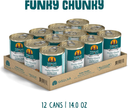 Classic Dog Food, Funky Chunky Chicken Soup with Chicken Breast & Pumpkin in Gravy, 14Oz Can (Pack of 12)