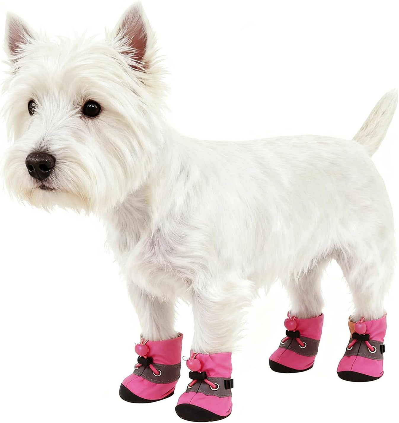 anti Slip Dog Socks Shoes Adjustable Drawstring Boot Paw Protectors for Small Medium Pets Cats Pink 3X-Large