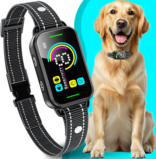 Dog Bark Collar,  Bark Collar for Large Medium Small Dogs,Smart Barking Collar,Rechargeable anti Barking Training Collar with 8 Adjustable Sensitivity,Bark Shock Collar with Beep