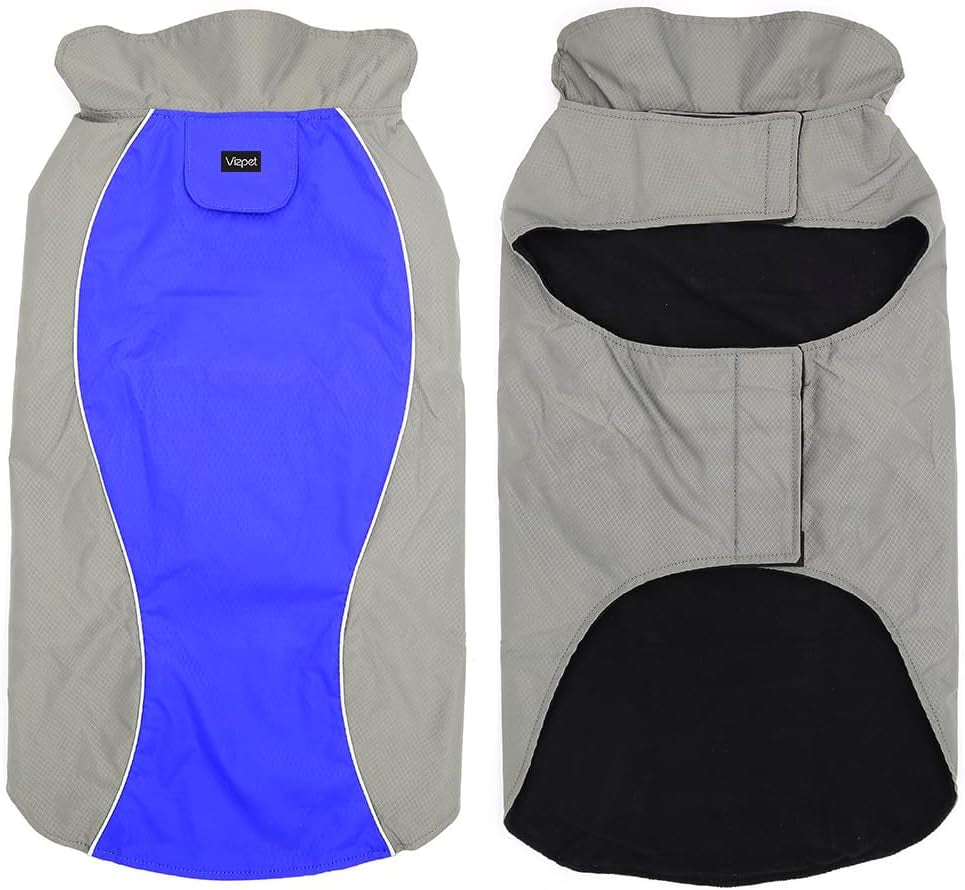 Dog Raincoat Waterproof Coats,Dog Jacket High Visibility Warm Vest Dog Clothes for Small Medium Large Dogs(Blue-L)