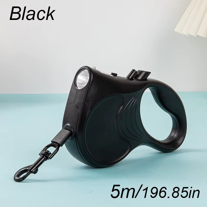 5M Dog Leash for Small Dogs Cat with Lights for Small Medium Large Dogs Cats Automatic Retractable Durable Pet Supplies