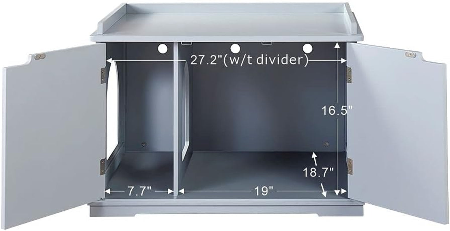 Cat Litter Box Enclosure Furniture, Cat Washroom, Hidden Litter Box Cover, Cabinet for Large Cat, Dog Proof Cat Litter Boxes, Hideaway Litter Box, Cat House, Grey