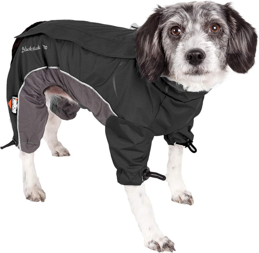 DOGHELIOS 'Blizzard' Full-Bodied Comfort-Fitted Adjustable and 3M Reflective Winter Insulated Pet Dog Coat Jacket W/ Blackshark Technology, X-Large, Black