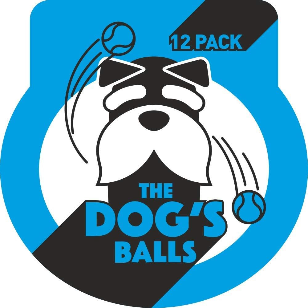 , Dog Tennis Ball, Blue 12-Pack, Strong Toy for Agility Training, Puppy Training, Play, Exercise & Fetch, 2.5 Inch Diameter