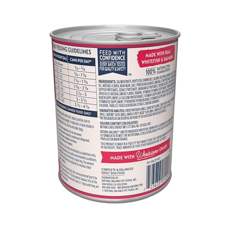 Natural Balance Limited Ingredient Adult Wet Canned Dog Food with Healthy Gra...