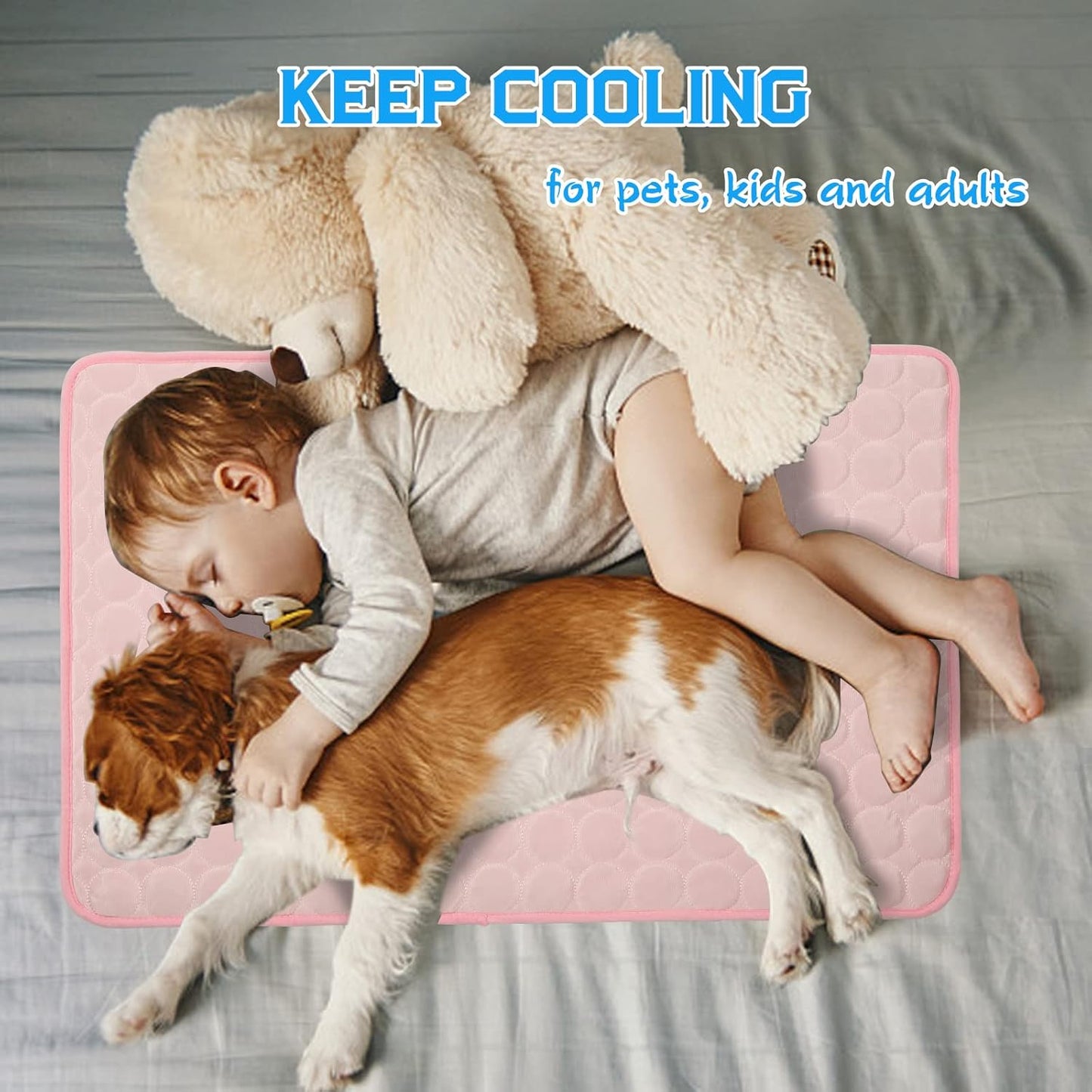 Dog Cooling Mat Large Cool Pad Summer Pet Bed for Dogs Cats Kennel Pad Breathable Self Coolings Blanket Crate Sleep Machine Washable