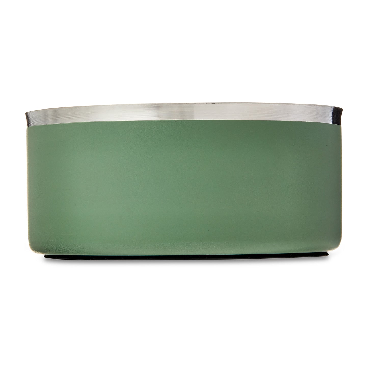 Large Double Wall Stainless Steel Dog Bowl with Non-Skid Rubber Ring, Sage Green