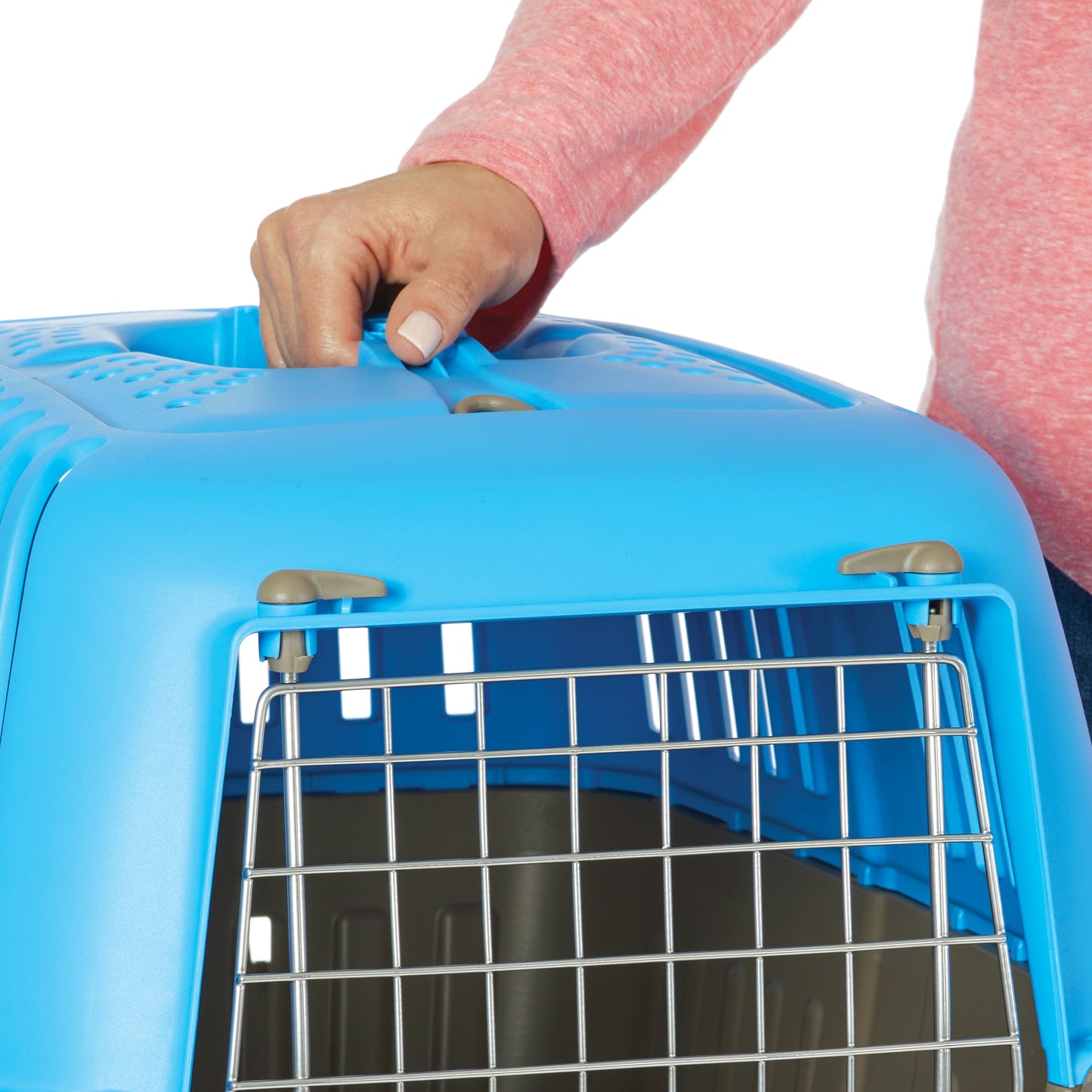 24 Inch Spree Travel Pet Carrier for Dog or Cat with Steel Door, Blue
