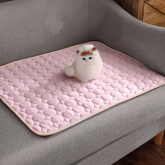 Dog Cooling Mat Pet Cooling Pads Dogs & Cats Pet Cooling Blanket for Outdoor Car Seats Beds (Pink, 28IN * 40IN)