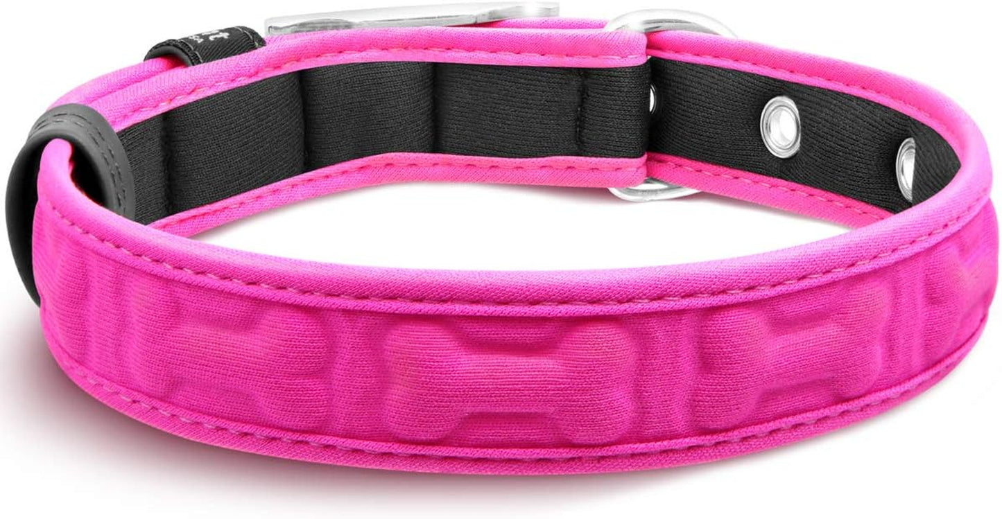Comfort Fit Dog Collar - Soft Padded Dog Training Collar with Adjustable Buckle - Breathable and Lightweight Pet Collar - Durable, Heavy Duty Dog Collar - Pink, Small - Neck 6.5"-9"