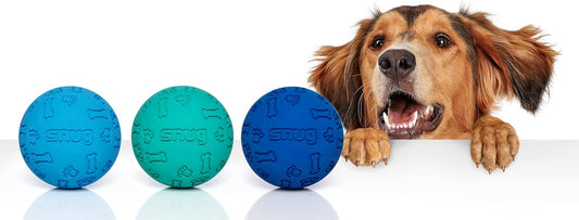 Rubber Dog Balls for Small and Medium Dogs - Tennis Ball Size - Virtually Indestructible (3 Pack - Cool)