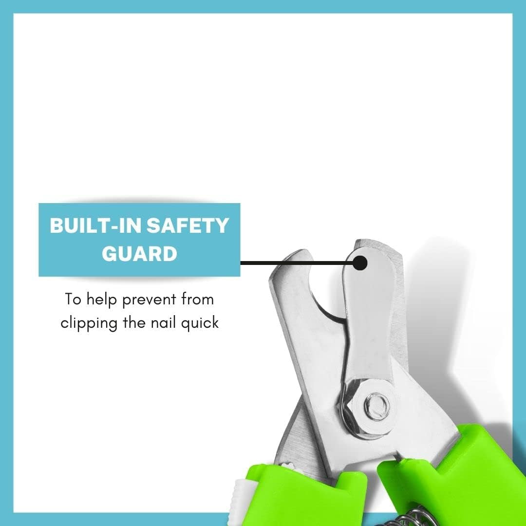 Large Dog Nail Clippers, Built-In Safety Guard, Stainless Steel Cutting Blades, Non-Slip Grip, Precise Cut, Trimmer for Large-Sized Dogs,Yellow