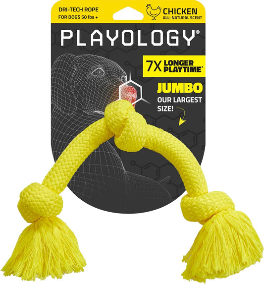 Rope Toys for Dogs | Tug of War Dog Toy for Aggressive Chewers | Chicken Scented Dog Toys | Jumbo Rope Toy for Interactive Play